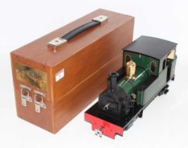 Roundhouse 32mm scale gas-powered radio-controlled model of a "Karen" 0-4-2 locomotive, finished