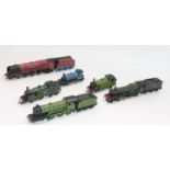 Six unboxed 00 gauge locos: LNER 8509; BR/GW 4983; 'Duchess of Sutherland'; LNER tank 8477; Southern