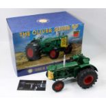 Franklin Mint 1/12th scale Oliver Super 99 Tractor - green, yellow, red in original box - the