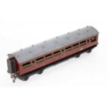 Bassett-Lowke 1931 series bogie coach by Winteringham LMS 3490 maroon 1st corridor, a few marks