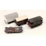 Four kit built 0 gauge SR wagons, finescale wheels, exhibition quality: refrigerator van; 6-wheel