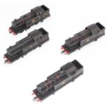 Four EDL7/17 Hornby Dublo 3-rail 0-6-2 tank locos, all original paintwork, all (G-VG): 3 x BR