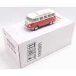 Franklin Mint 1/24th scale 1962 Volkswagen Micro Bus comprising, brick red lower body, with cream