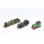 Three 2-rail locos, finescale wheels: heavily amended Hornby No.1 Special loco & tender LNER green