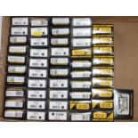 50 boxed Graham Farish N Gauge wagons and rolling stock, all in original boxes, examples to