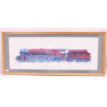 2 Framed and glazed signed prints by Geoffrey Wheeler, titled GWR No.6000 King George V, and LSM