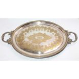 Great Western Railway GWR Ornate Twin Handled Silver plated serving tray, for hotel or station