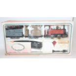 Mamod RS1 Live Steam Train Set, comprising locomotive, brake van, and 2 open wagons, sold with a
