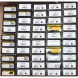 50 boxed Graham Farish N Gauge wagons and rolling stock, all in original boxes, examples to