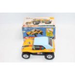 TAIYO (Japan) 1.16 scale, Tinplate & Plastic, Battery, P-48 Meyers Manx Sand Buggy in Yellow, Grey