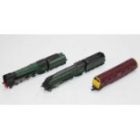 Three Trix N gauge locos: ‘Mallard’ 60022 BR lined green; ‘Britannia’ 70000 BR lined green and