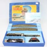 EDG18 3-rail Hornby Dublo tank goods set, BR 2-6-4 80054 loco (VG-E) with four wagons incorrect