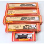 Five Hornby locos: R088 LMS 4P 2-6-4 tank lined black, rods weathered (VG-BF); R324 BR 4-6-0 ‘Lady