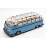 Gunthermann Tinplate and Friction driver model of a touring bus, comprising blue body with tin