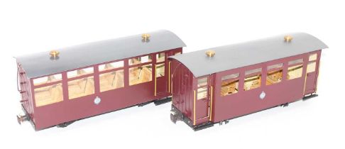 P Line Models of India, No.P8WCS 4 piece post-war East Indian Railways Coach and Passenger Stock