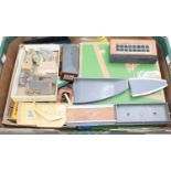 Large tray containing items ‘from a modeller’s workshop.’ Includes tools (including soldering iron
