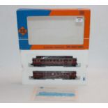 ROCO H0 2-car DB electric multiple unit with pantographs BR485/885, deep red, 04148A and 14148A. (