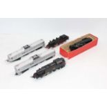 Three 00 gauge black tank locos & two Budd coaches: comprising two Triang R56 4-6-4 Baltic Tank