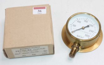 A.J.Reeves & Co Bourdon Patent 3” 300lbs pressure gauge. Brand new, unused, in original packaging