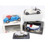 Burago group of 1/18th and 1/24th scale models to include, 1934 Bugatti Type 59, (the box is dirty