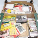Two large trays full of 00 gauge kits and accessories to decorate a model railway layout. Items of