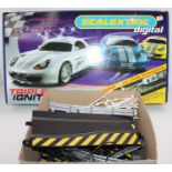 Scalextric Digital Triple Ignition Porsche Boxter Set containing track, controllers and 3x Porsche