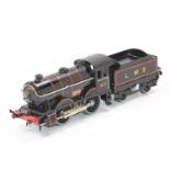 1930 Hornby E120 20v AC loco & tender 0-4-0 LMS black 4525. Appears to be a long ago repaint. Loco