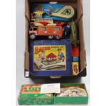 Collection of various vintage tinplate toys, Dinky Toy Diecast, Construction Toys and Games, mixed