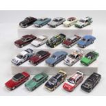60 various unboxed 1/43rd scale mixed racing and saloon diecast vehicles, mixed manufacturers to