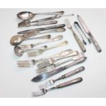 Eighteen pieces cutlery, a mix of different railway companies including LNER, GWR, LMS & others