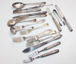 Eighteen pieces cutlery, a mix of different railway companies including LNER, GWR, LMS & others