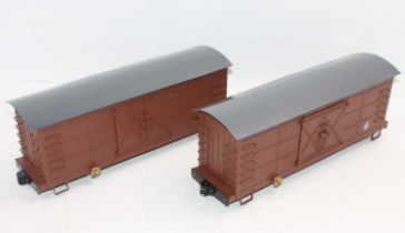 P Lines of India, 32mm scale 8 Wheel EIR Box Car Group, 2 examples, model numbers P8WBS, both