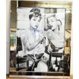 After James Danger Harvey (contemporary) - Audrey Hepburn tattooing Marilyn Monroe, mixed media in