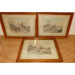 After F C Turner - Moving accidents by flood and field, a set of three colour engravings by N