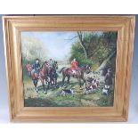 After Heywood Hardy (1842-1943), Hunting scene, contemporary oil on canvas, signed * Caroll, 49.5