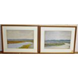 Herbert Wood Mackinney (1881-1953) - pair river landscapes, watercolours, each signed and dated
