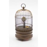 A reproduction birdcage automata clock, h.14cm