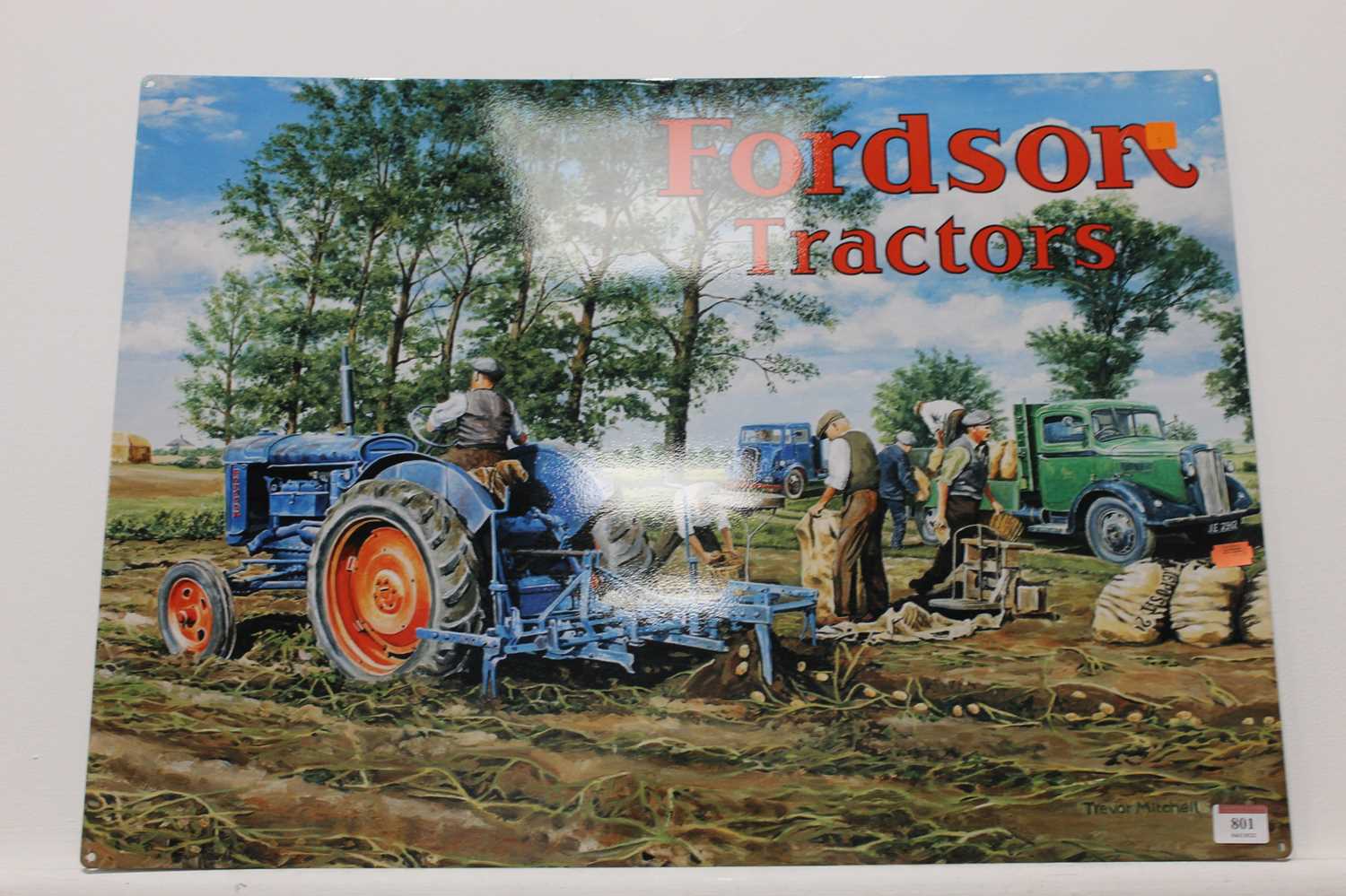 A reproduction Fordson Tractors advertising wall plaque, 49x70cm