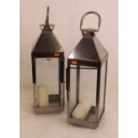 A pair of modern plated lanterns, h.49cm