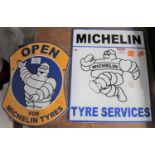 A Michelin painted cast iron advertising sign, 30x24cm, together with another