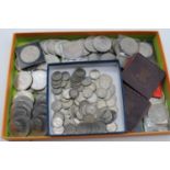 A collection of mainly British coins, most being Elizabeth II, to include Churchill crowns, two
