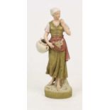 A Royal Dux porcelain figure of a young woman, h.32cm