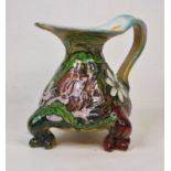 An Art Nouveau Pierre-Adrien Dalpayrat style polychrome glazed earthenware water jug, decorated with