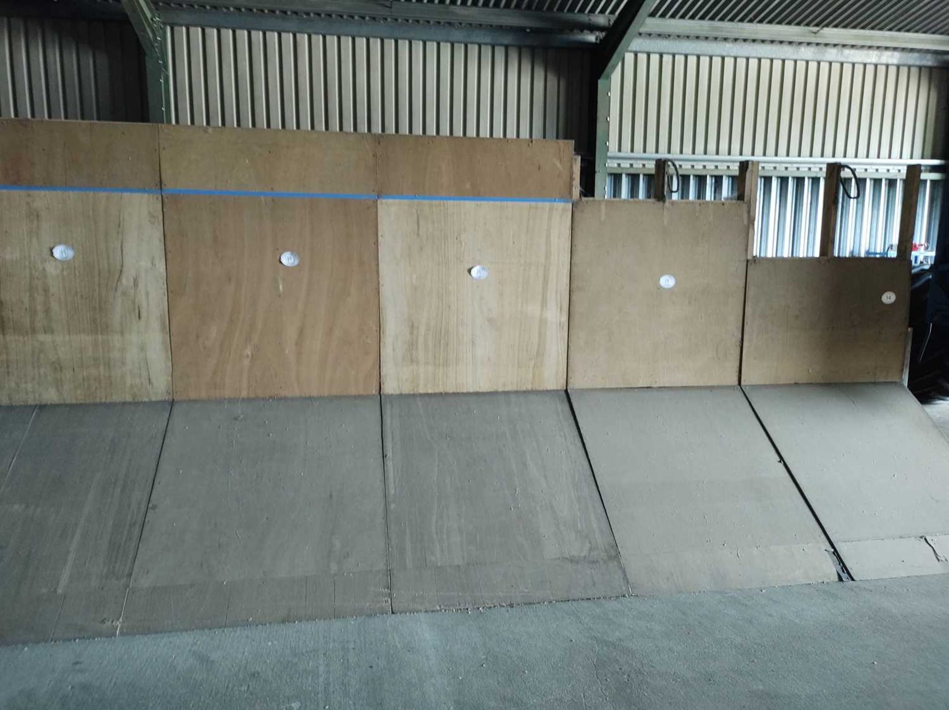 5x Free Standing Plywood Grainwall Sections 1.2m x 2.4m High