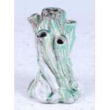 A 1930s Carice Cliff Delicia pattern posy holder, with grey and green drip glazed decoration,