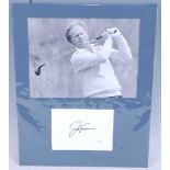 Jack Nicklaus "The Golden Bear", a black and white photograph of the golfer in full swing with album