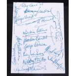 England 1966 World Cup winning squad, a National Postal Museum card bearing the signatures of Gordon