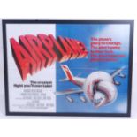 Airplane!, 1980 UK quad film poster, written for the screen and directed by Jim Abrahams, David