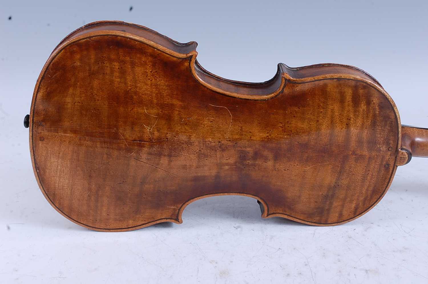 A 19th century violin, having a two piece maple back with spruce front, maple neck with ebony - Bild 6 aus 14