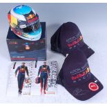 Formula 1, two 2018 season Aston Martin Red Bull Racing baseball caps, each signed in silver ink